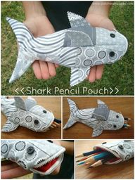 shark pencil pouch t