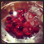 Mmmm, pomegranate seeds in my drink.  Yum.